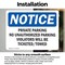 Signmission Private Parking No Unauthorized Parking OSHA Notice Sign, Vinyl Decal, 14in W x 10in L, 2PK OS-2PACK-NS-D-1014-L-17821 - alternate 4